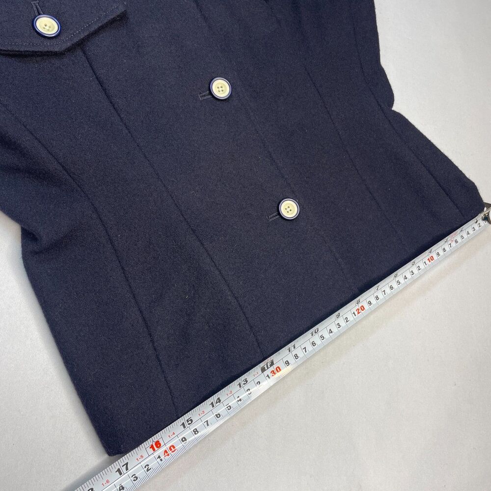 ~ Vintage RARE Armani Jeans Med Wool Military Jacket HTF Women's Button Up Lined - Picture 10 of 14